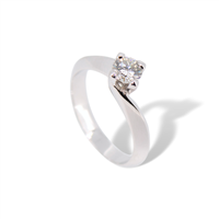 Anello solitario in oro bianco 18 kt con diamante da 0.40 ct VS G – Amore autentico firmato Idee Preziose dal 1987 - IP.AK18B/4D
